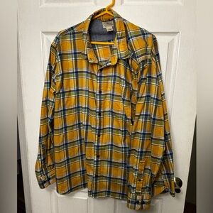 L.L. Bean Yellow Traditional Fit Flannel